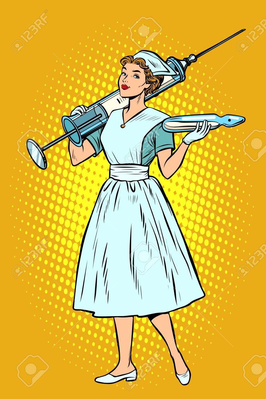 Медсестры иллюстрации поп арт