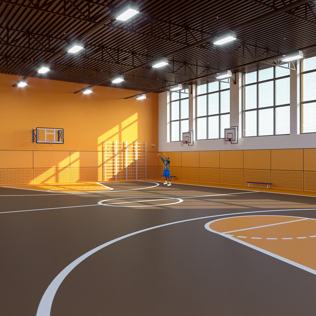 Интерьер спортивного зала в школе