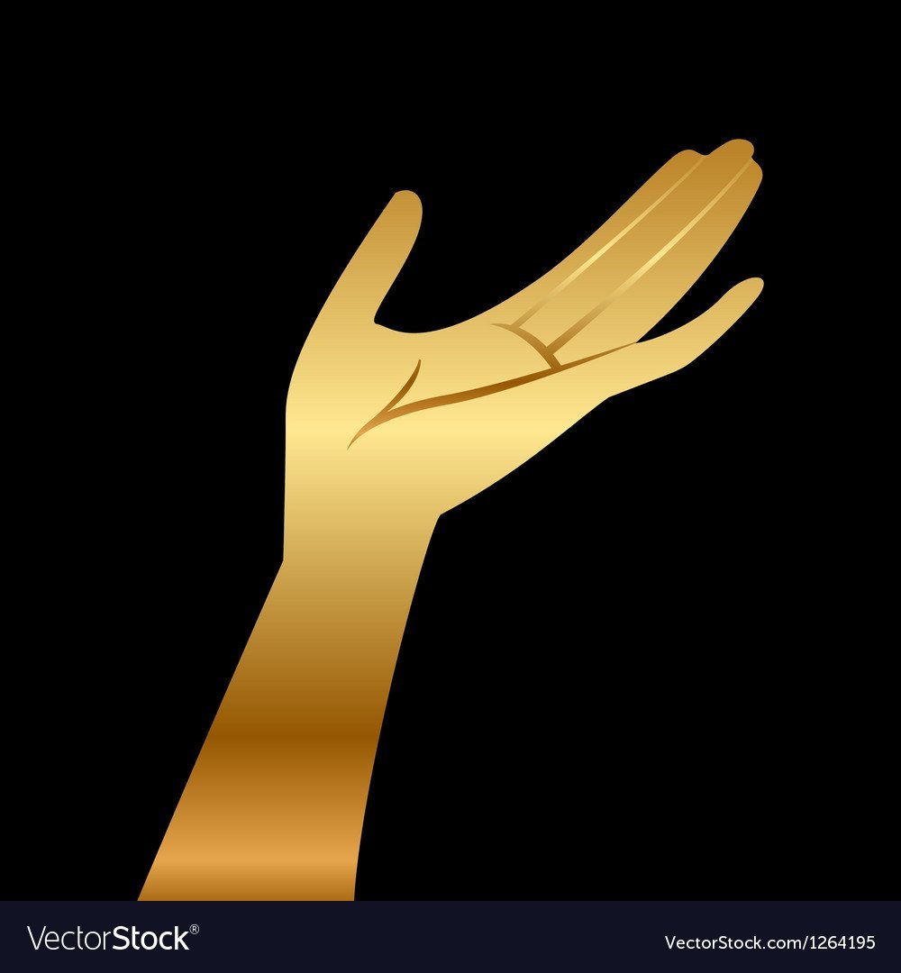 Золотые руки на прозрачном фоне