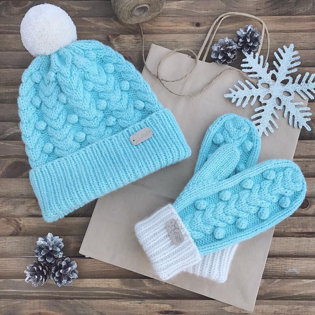 Шапка с варежками и шарфом для девочек