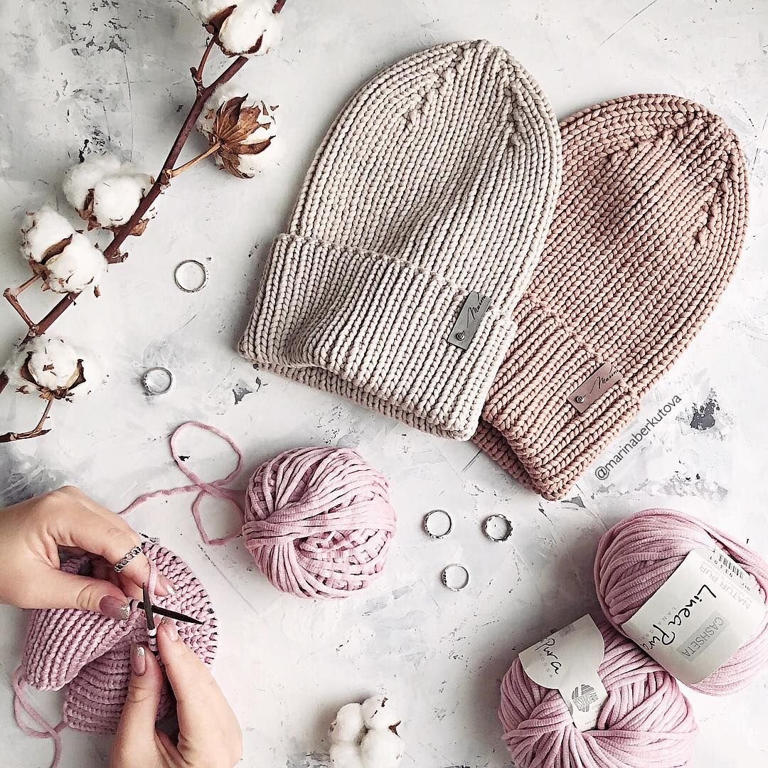 Вязаные шапки в инстаграмме