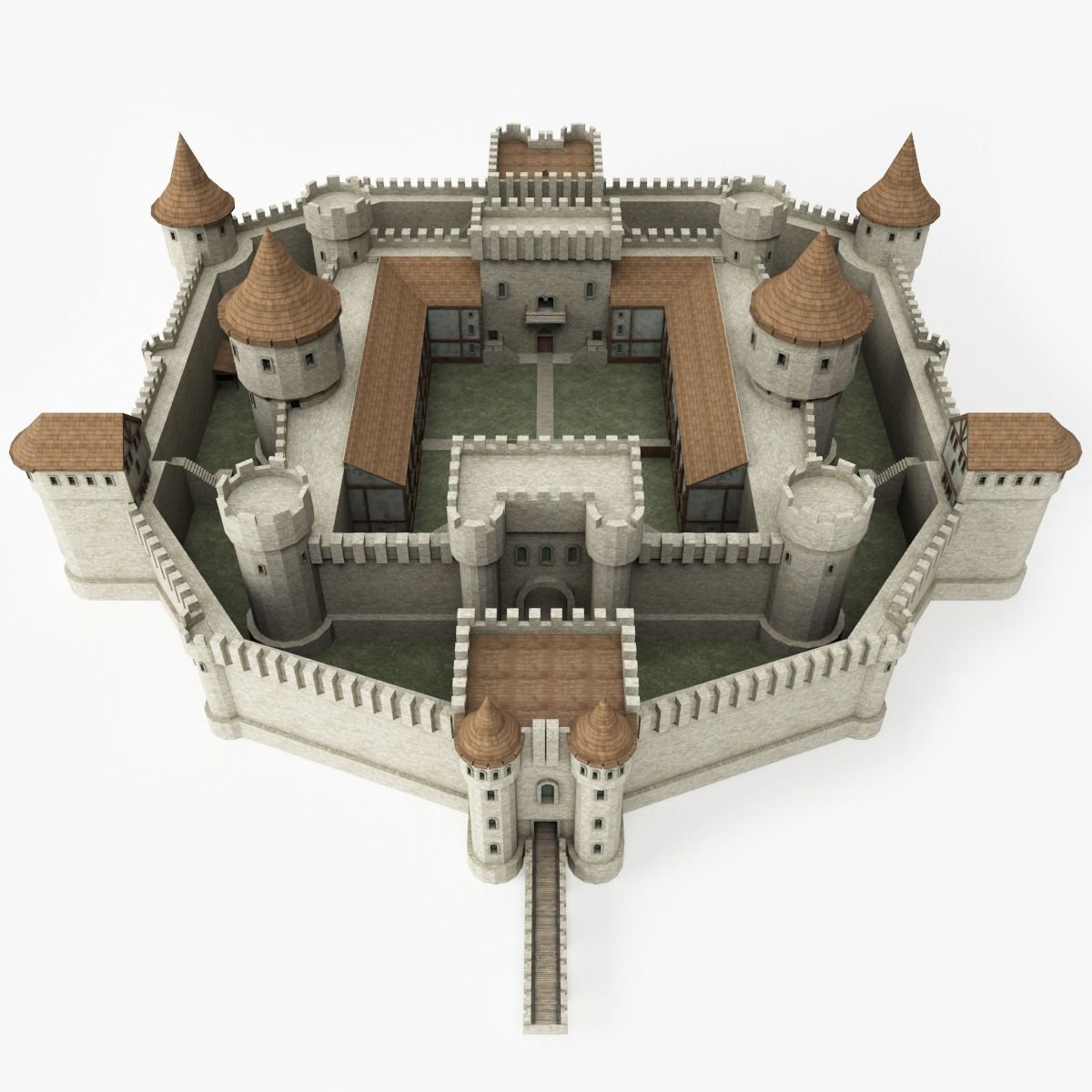 Средневековый замок 3д реконструкции