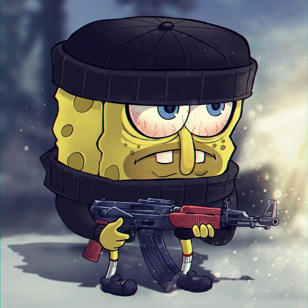 Губка Боб с автоматом