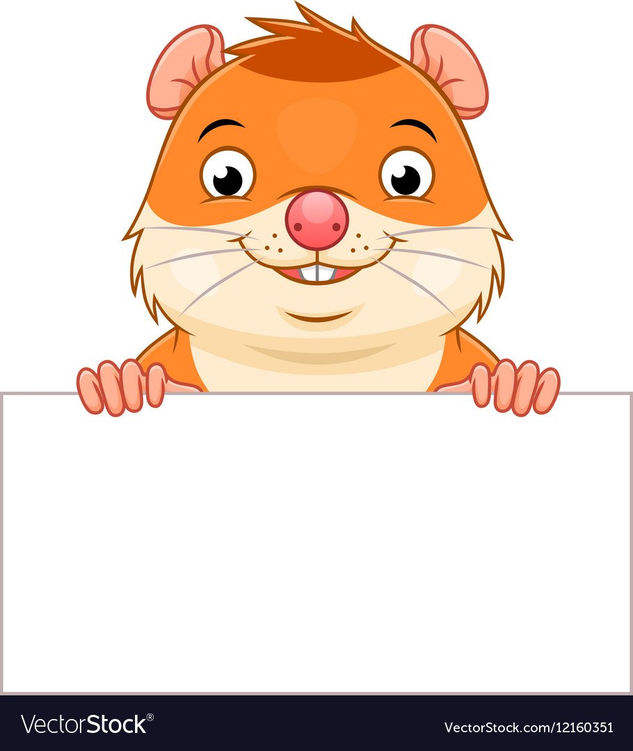 Хомячок с табличкой