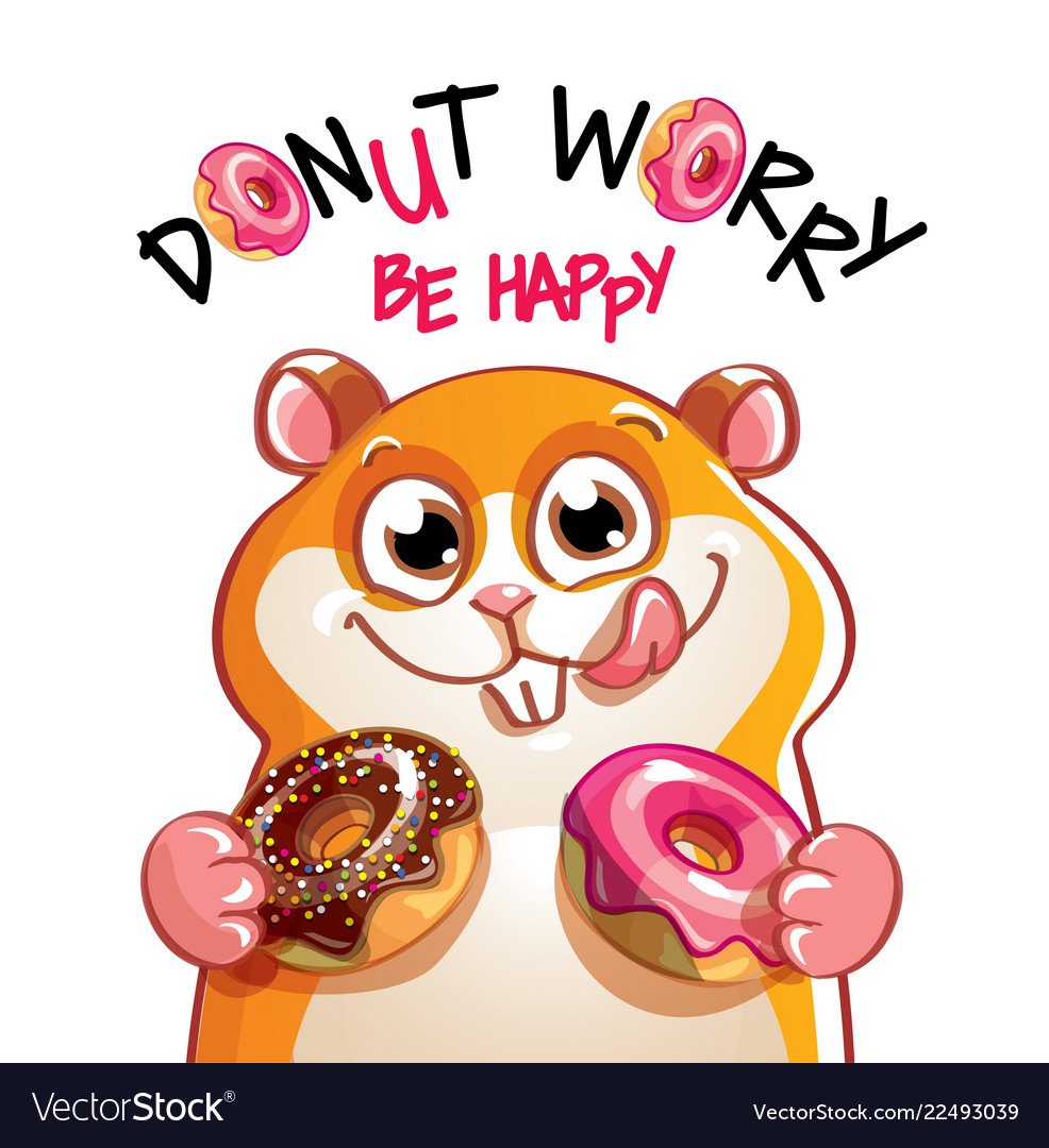 Стикеры хомяка с пончиками