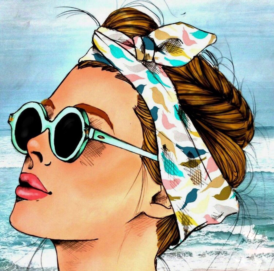 Нарисоыаная Левушка в очках