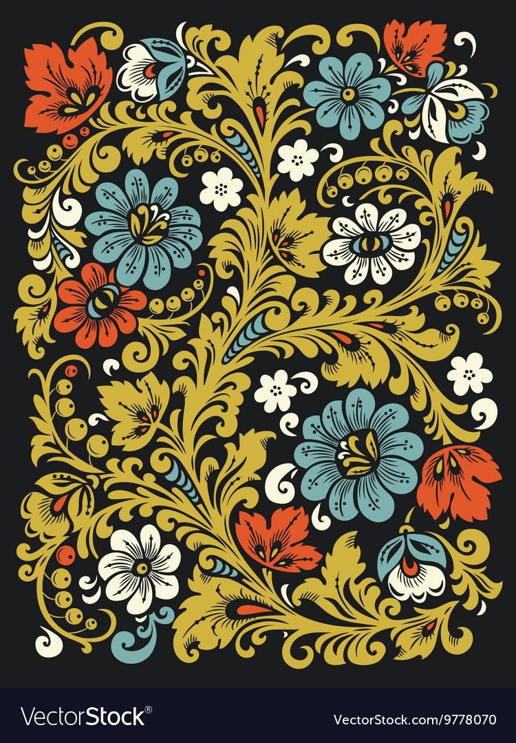 Орнамент Палех вектор