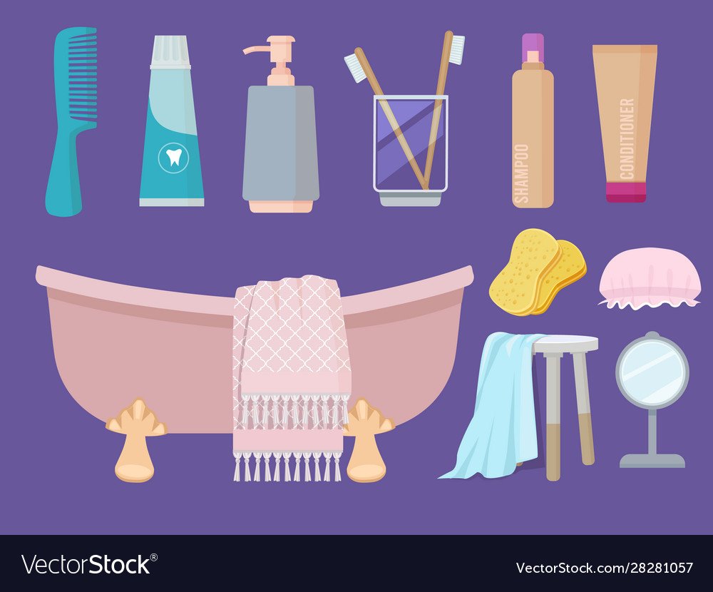 Средства гигиены для ванны рисунок