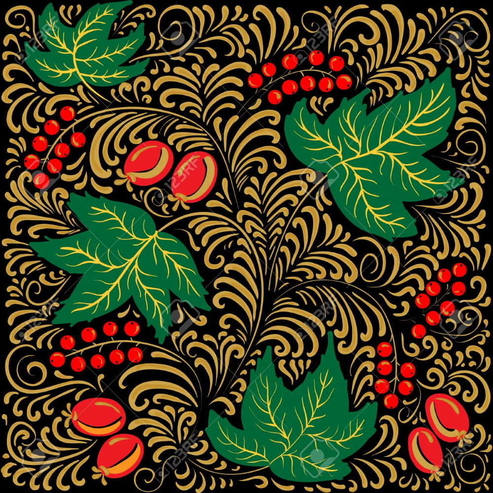 Жаккард в стиле хохломы