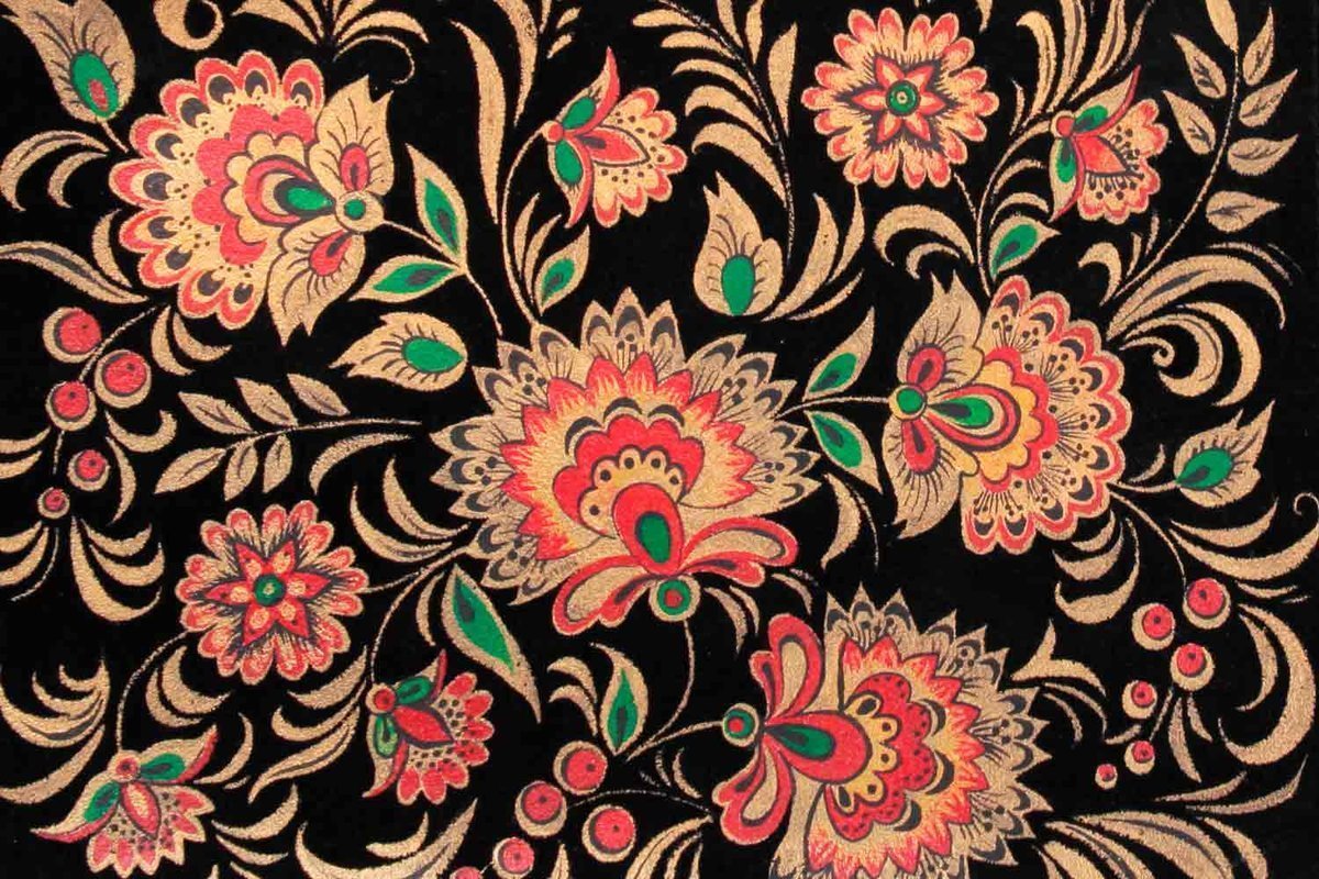 Хохломская роспись паттерн