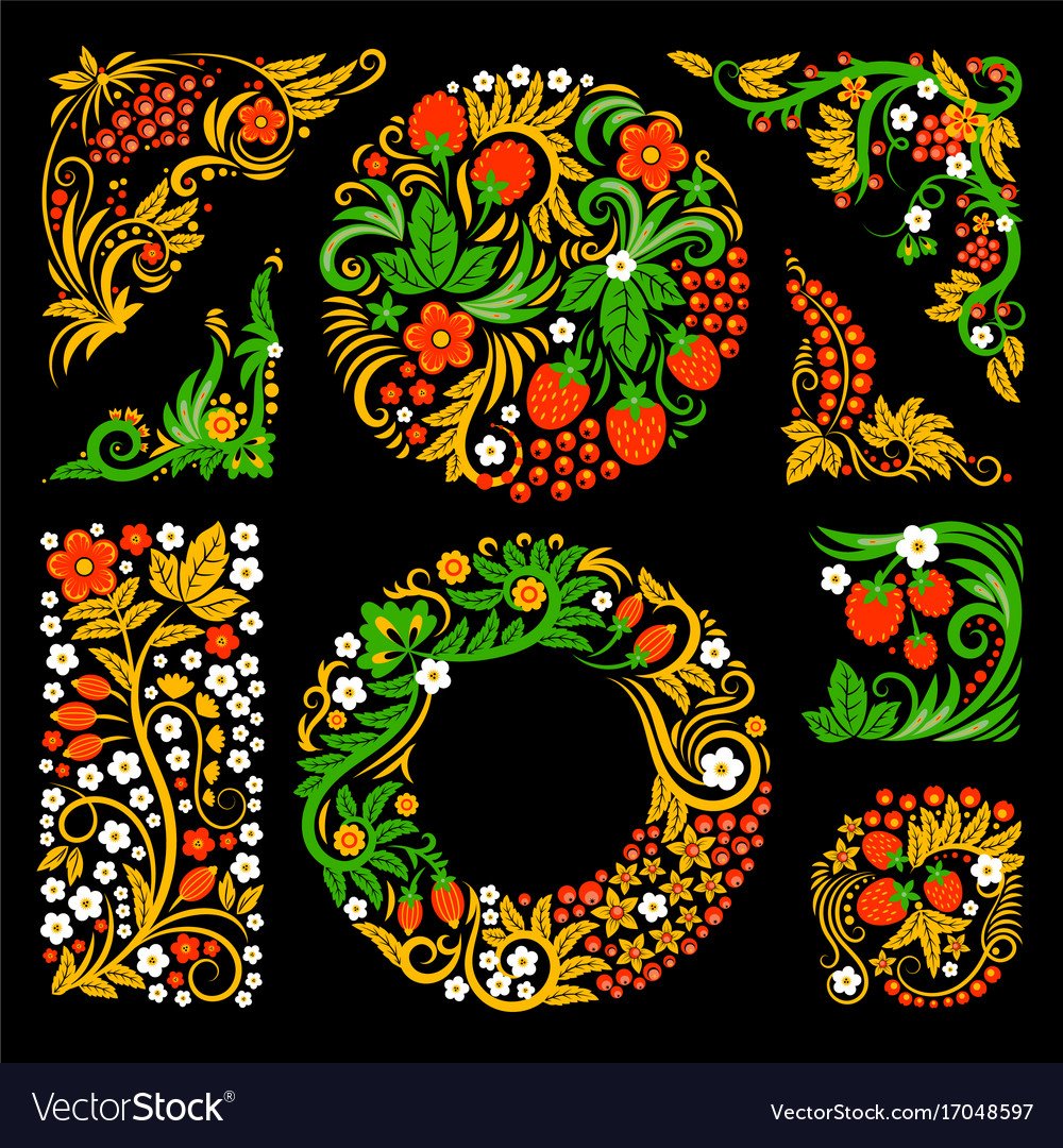 Логотипы в стиле Хохломская роспись