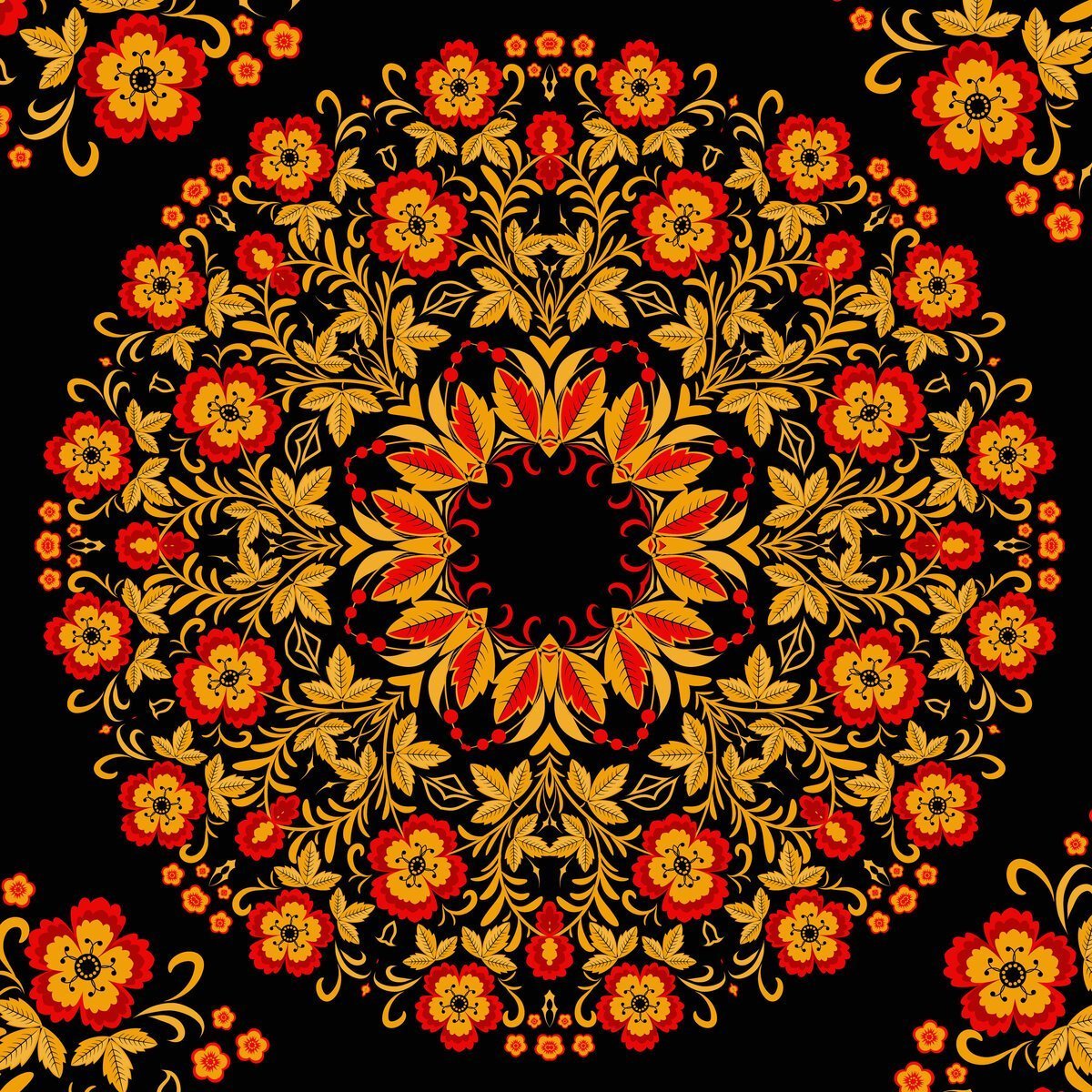 Хохлома паттерн вектор