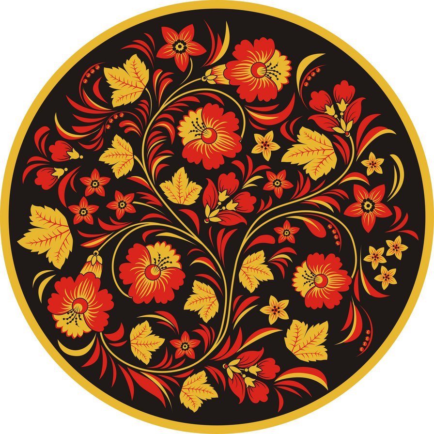 Городецкий стиль хохломской росписи