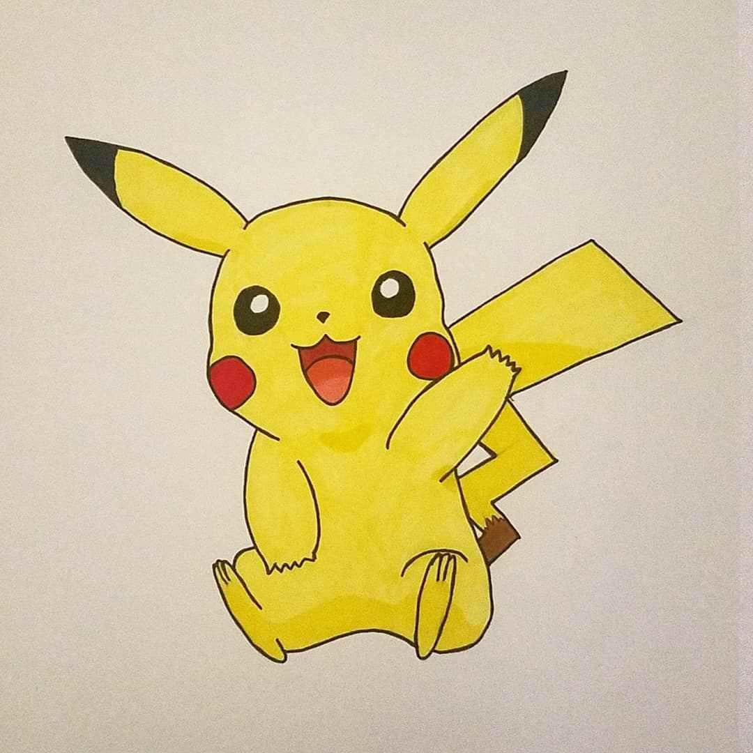 Пикачу карандашом