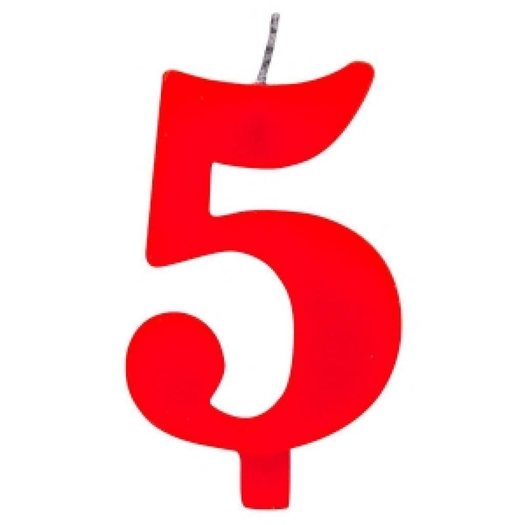 Цифра 5 красная