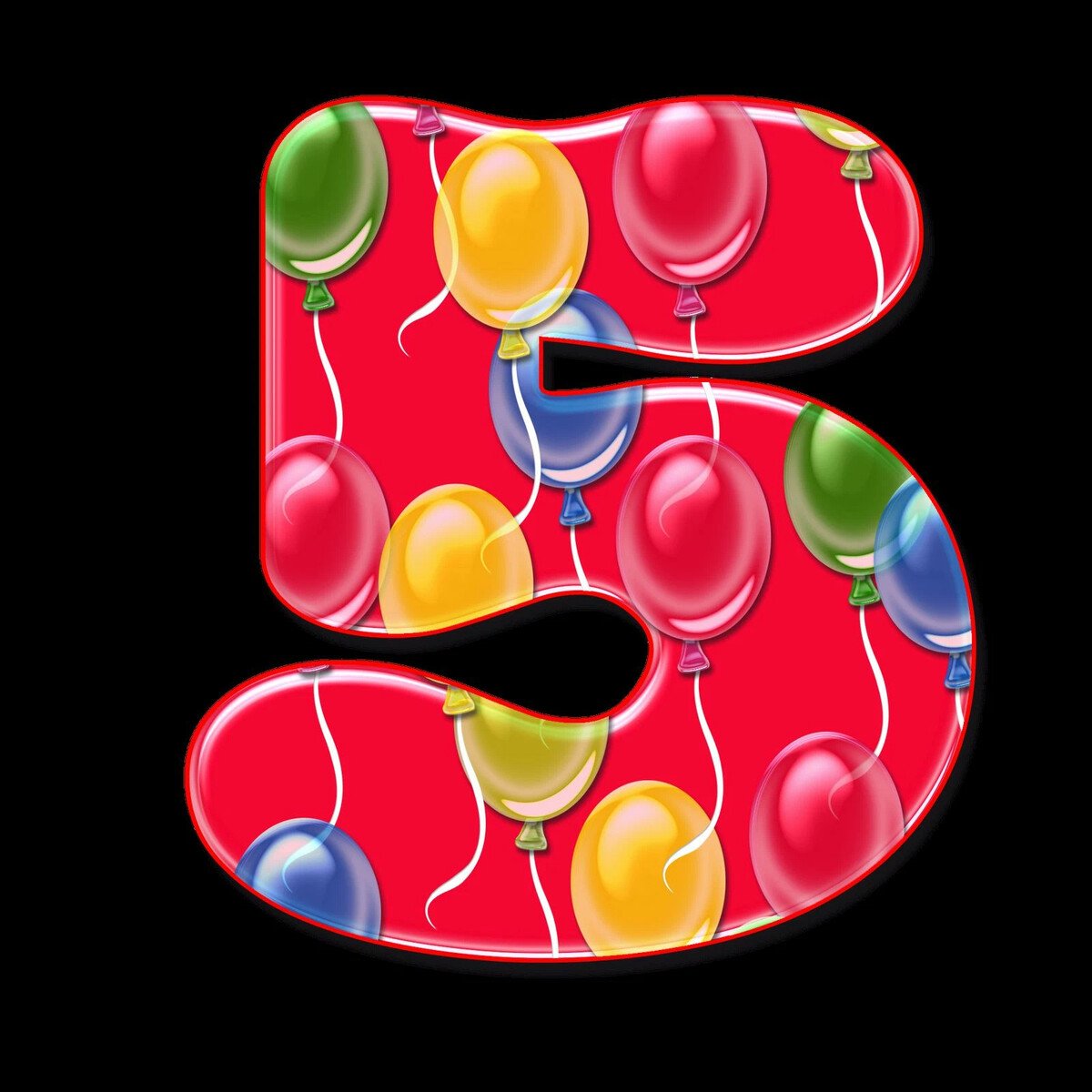 Цифра 5 разноцветная