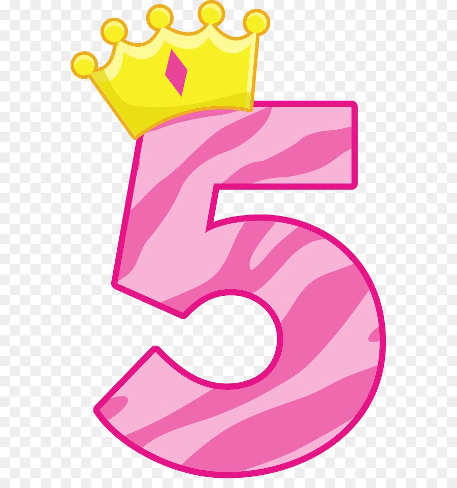 Цифра 5 розовая