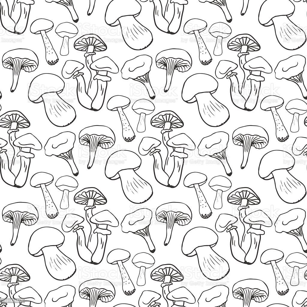 Поэтапное рисование съедобных грибов