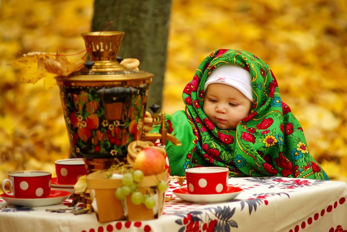 Чаепитие с самоваром дети