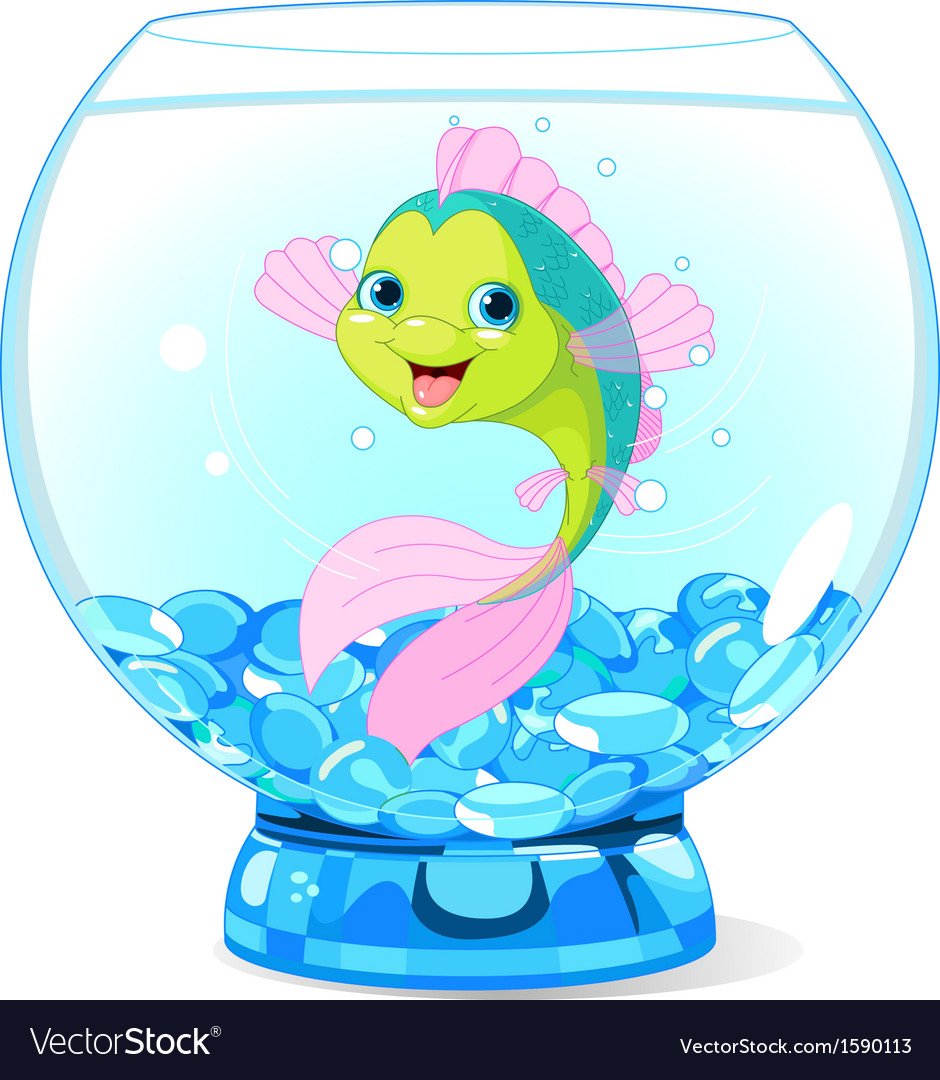 Рыбки в аквариуме мультяшные