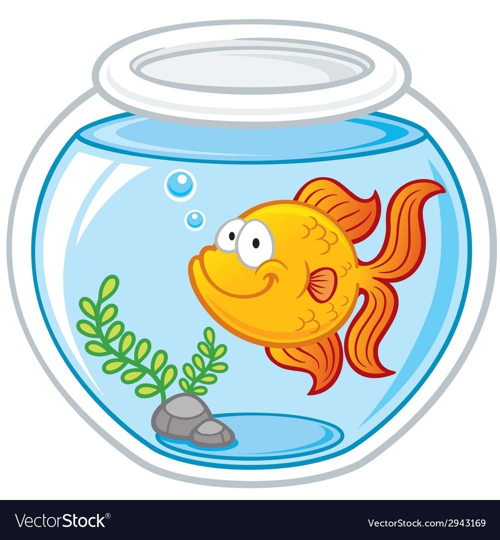 Рыбка в аквариуме вектор