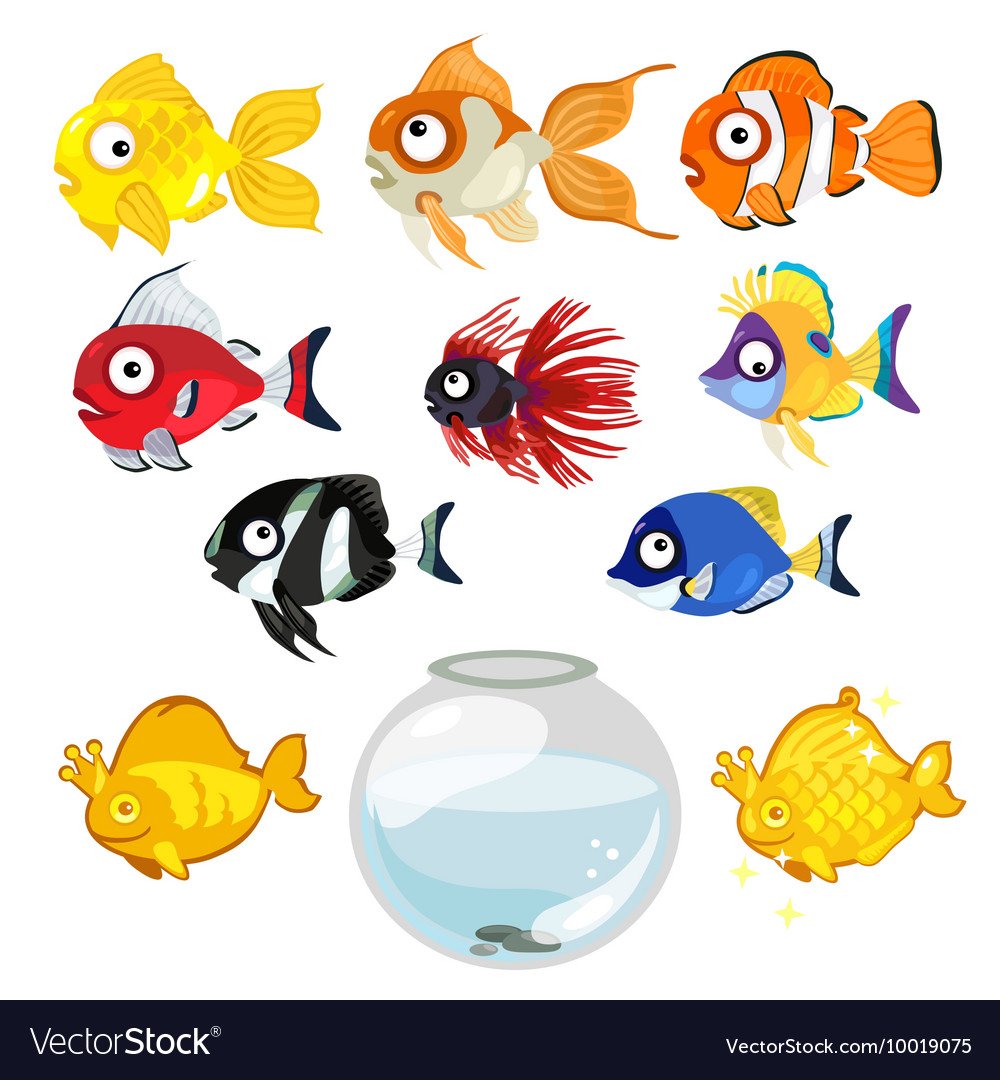 Рыбки в аквариуме мультяшные