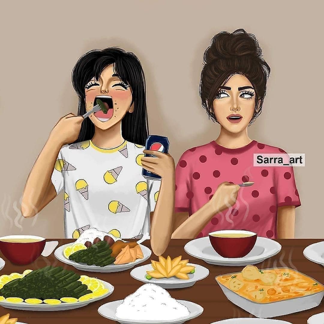 Лучшие подруги с едой