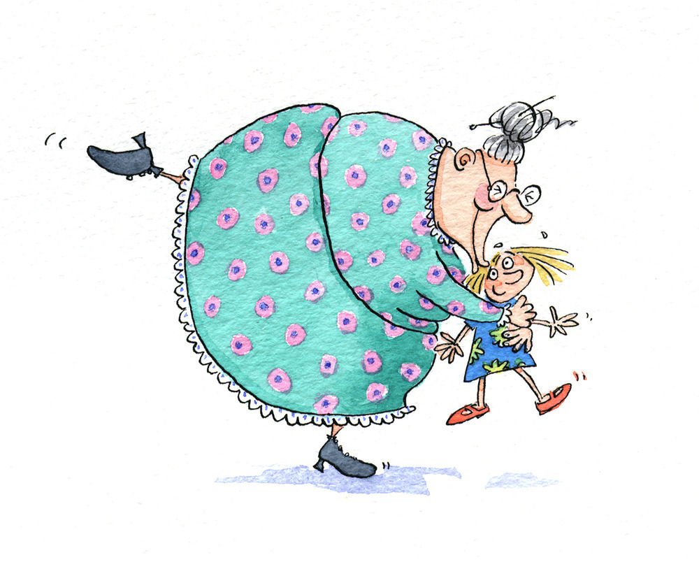 Бабушка и внук карикатура