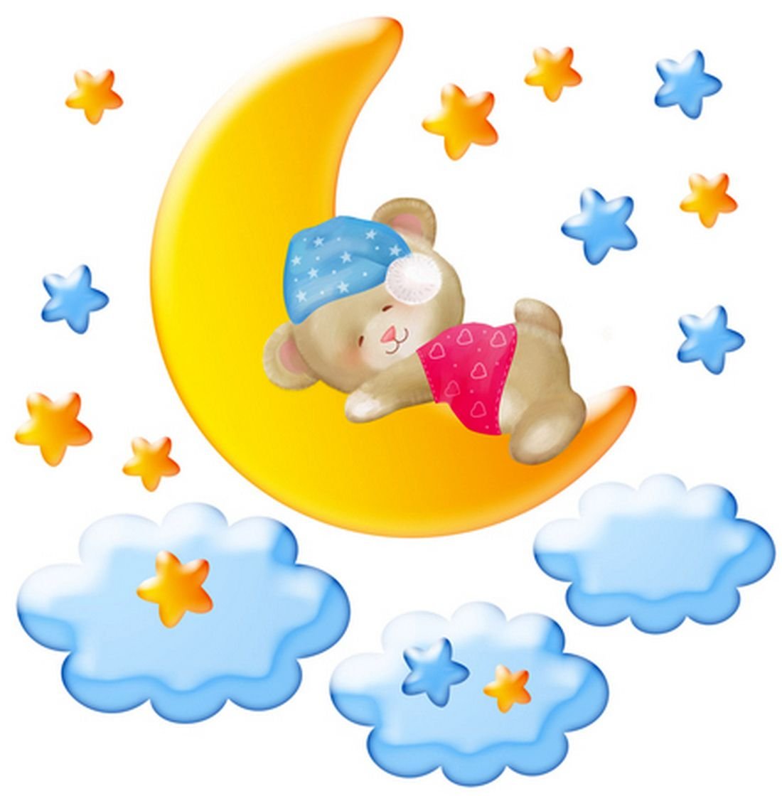 Месяц на облачке для детей