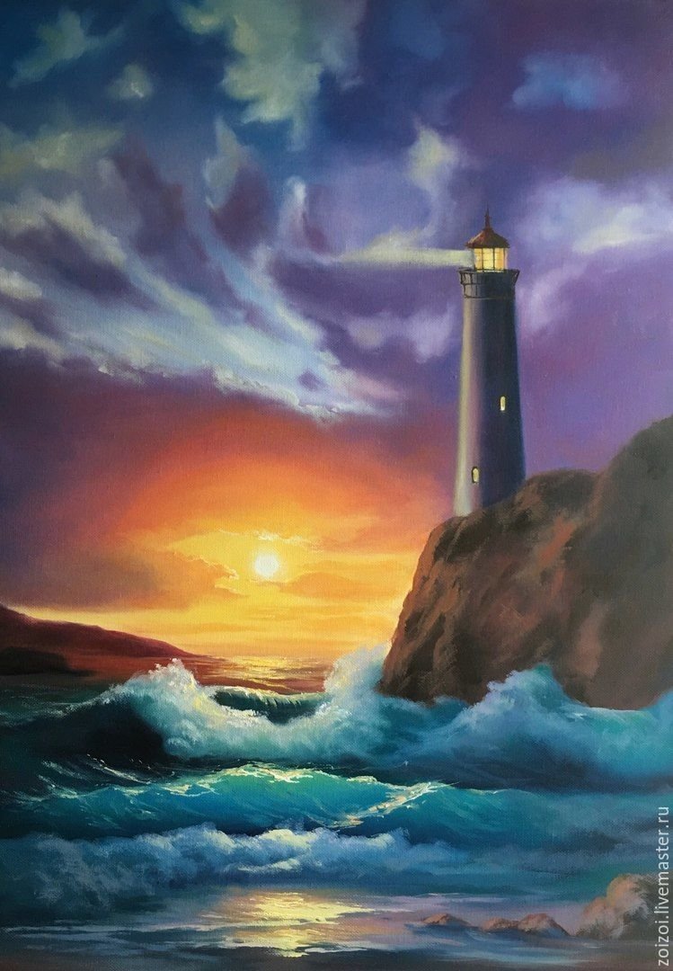 Морской пейзаж с маяком