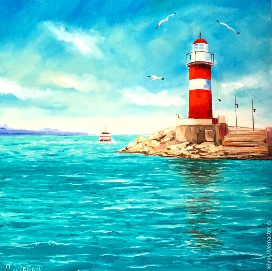 Живопись акрил Маяк
