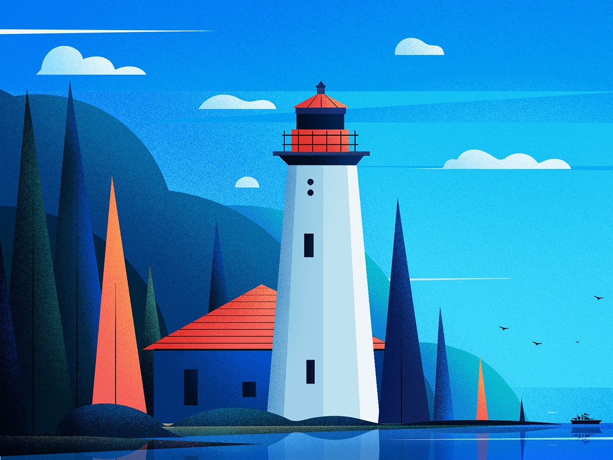 Маяк иллюстрация