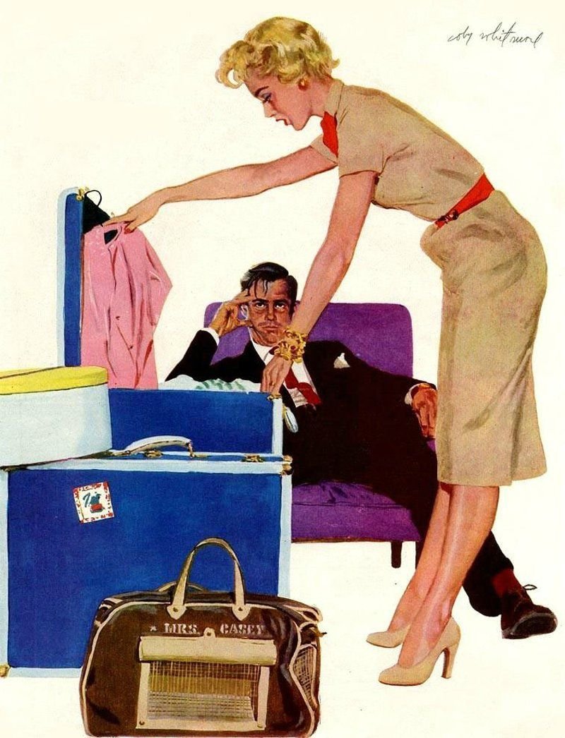 Девушка собирает чемодан