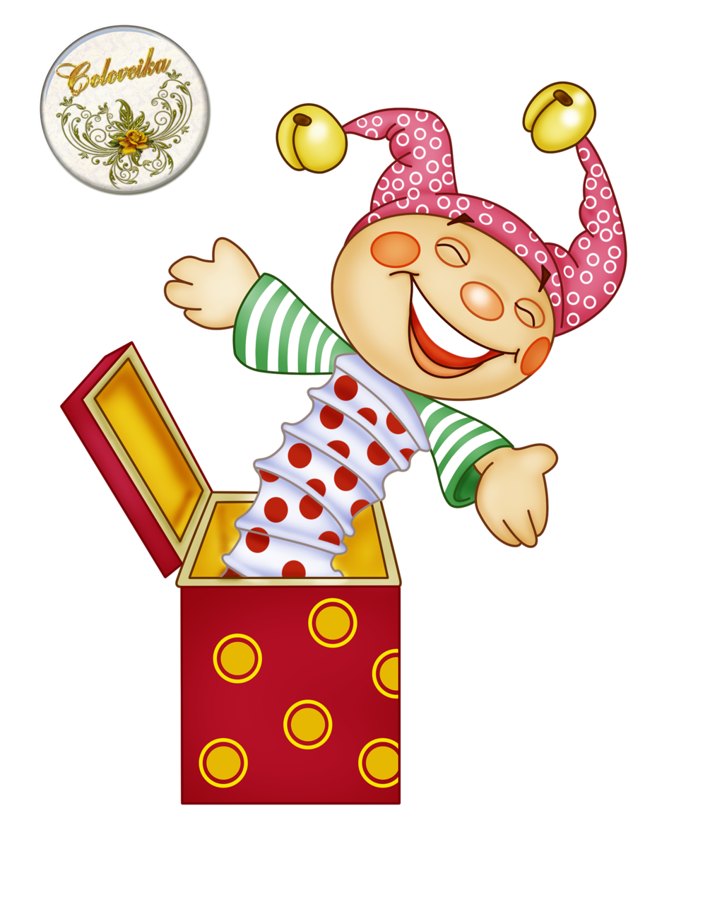 Скоморох на белом фоне