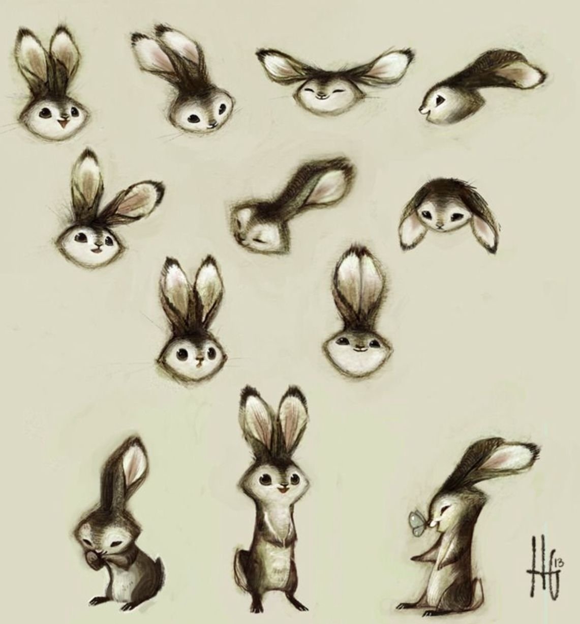 Милые зверюшки для скетча