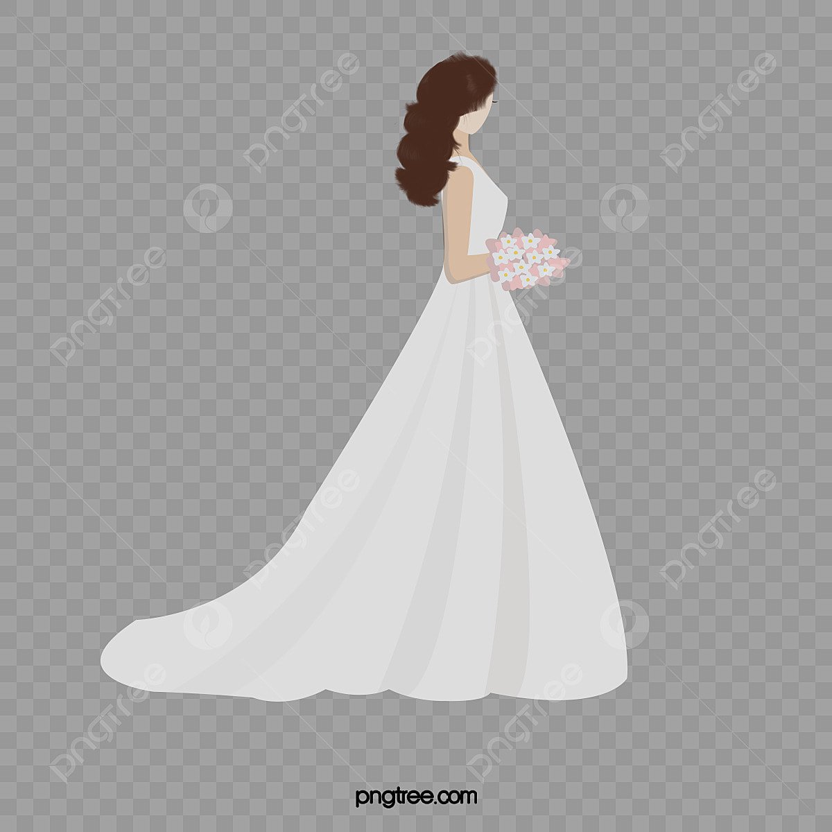 Мультяшная невеста боком