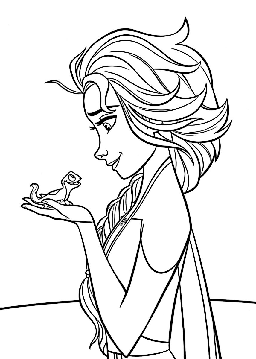 Раскраска Эльза и Анна из холодного сердца