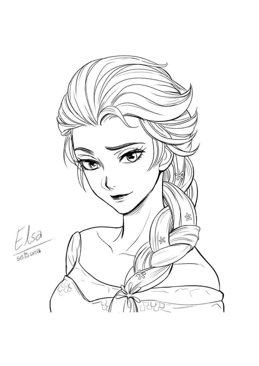 Раскраски для девочек Холодное сердце Эльза и Анна