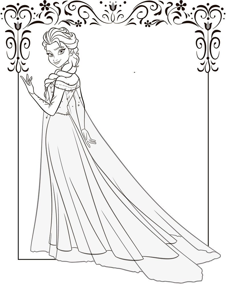 Эльза картинка раскраска