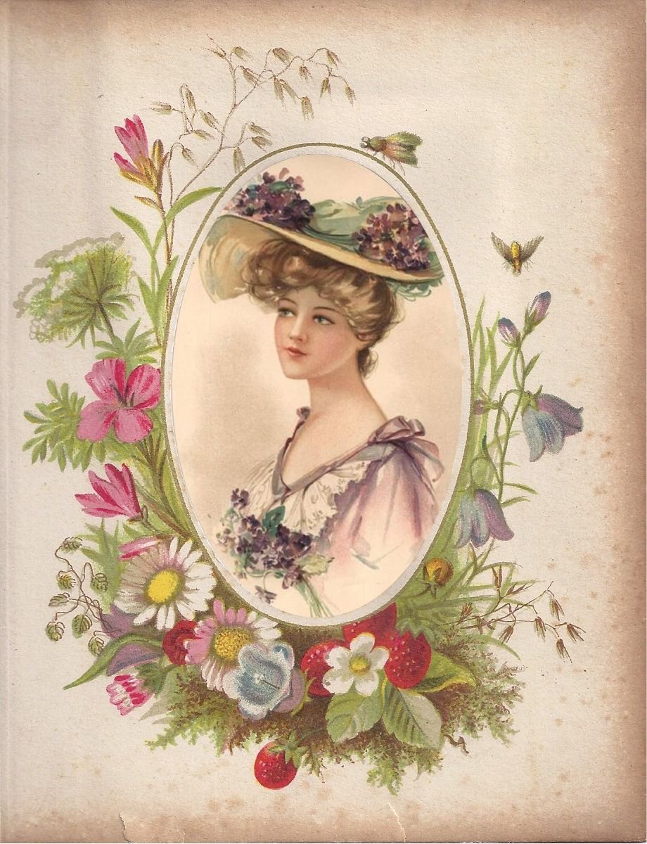 Винтажная открытка с портретом