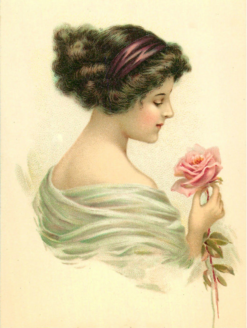 Дамы на фоне для декупажа