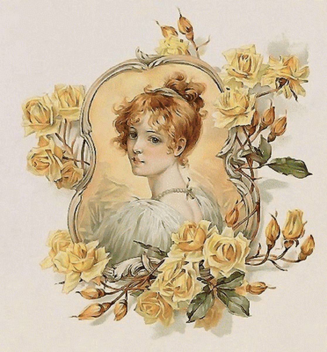 Винтажная дама для декупажа