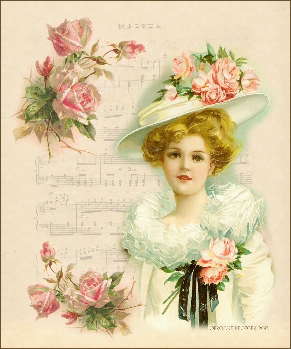 Винтажные дамы для декупажа