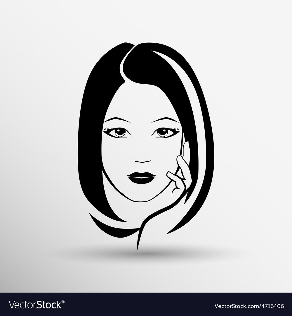 Контур лица девушки