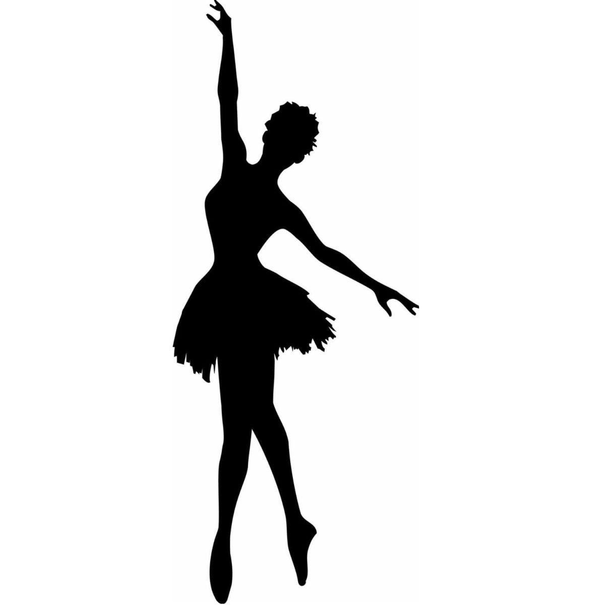 Силуэт балерины на прозрачном фоне