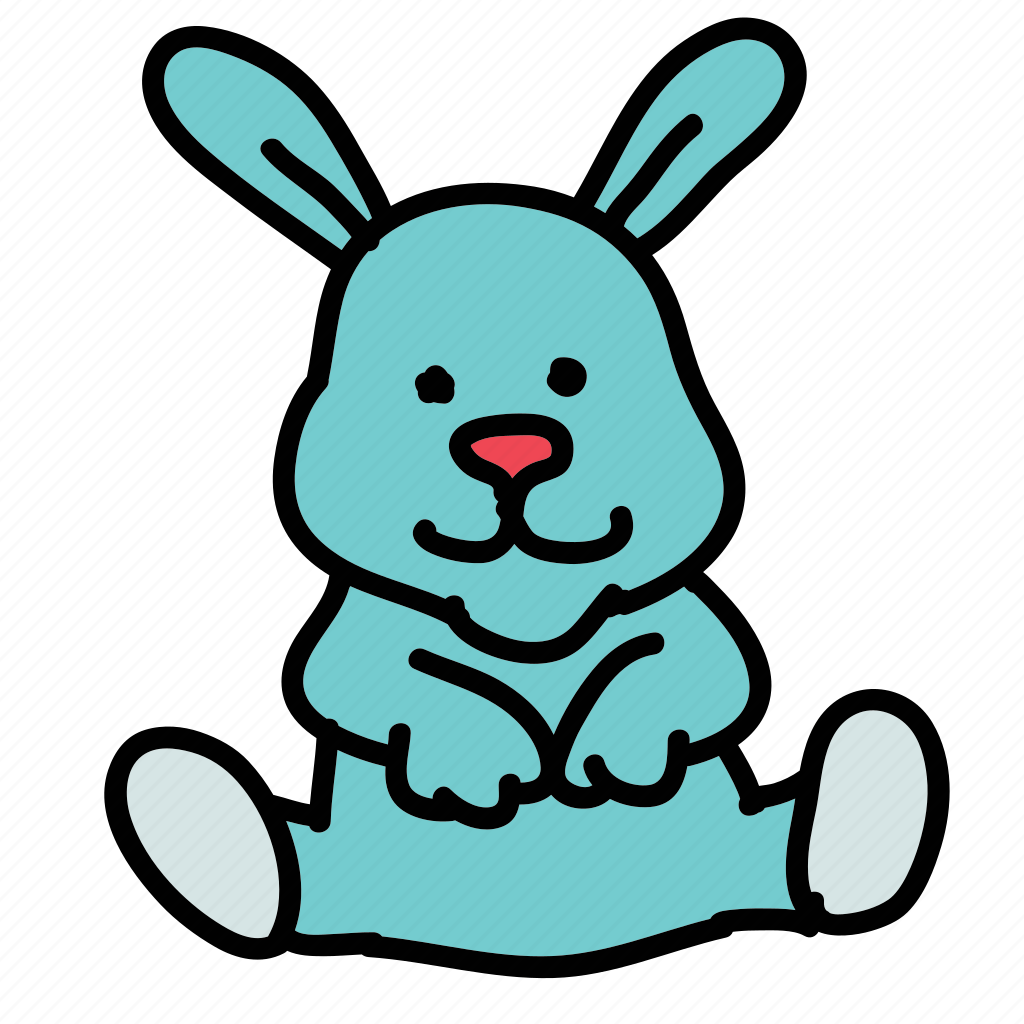 Кролик мультяшный синий