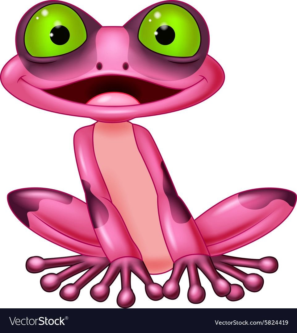 Лягушка на белом фоне мультяшный