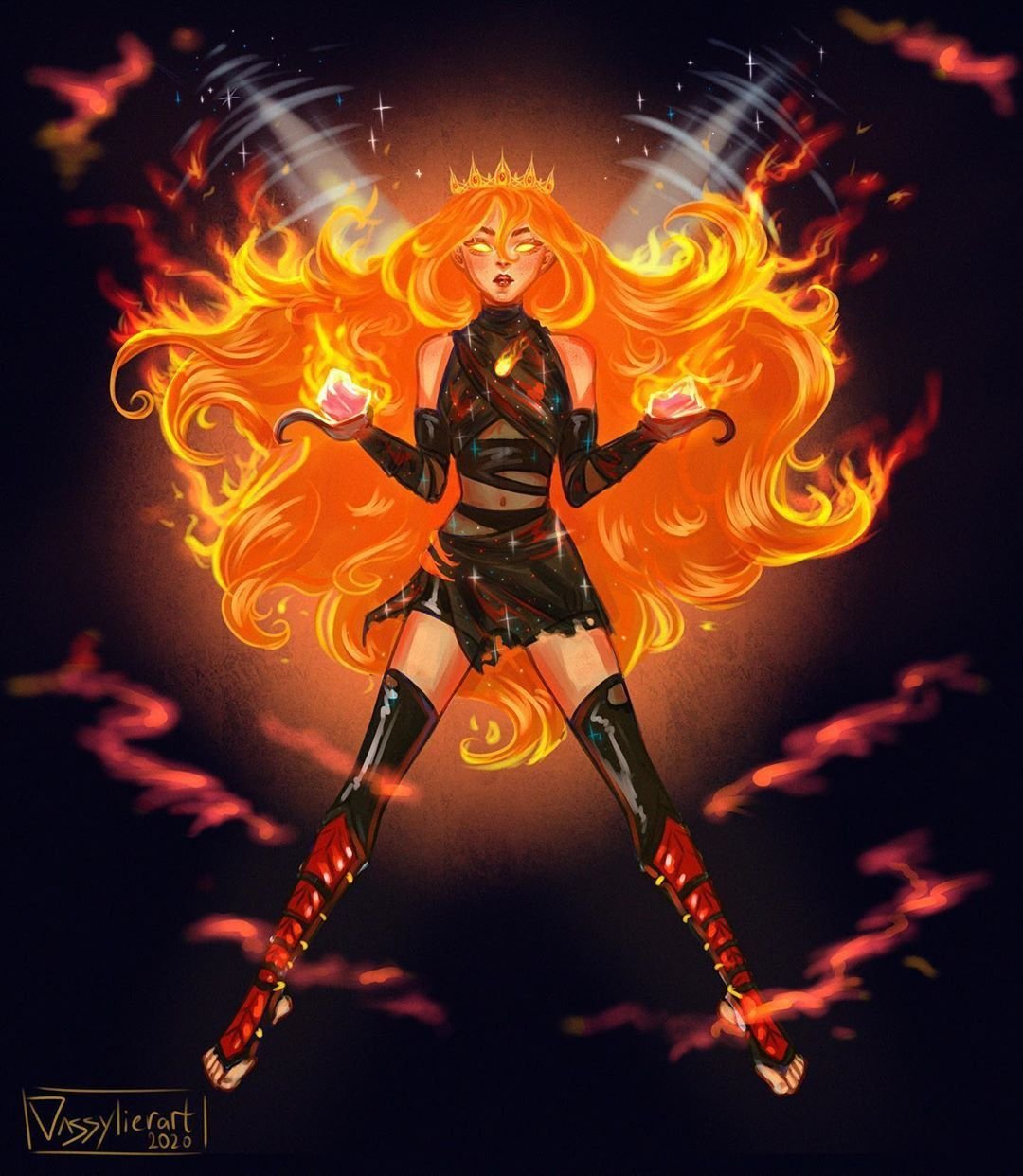 Фея огня арт аниме тян