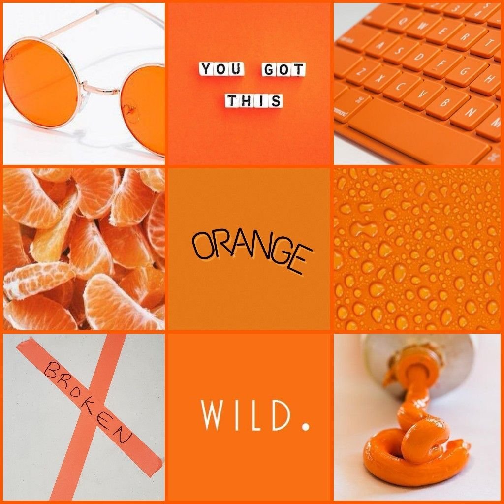 Коллаж из фотографий оранжевый