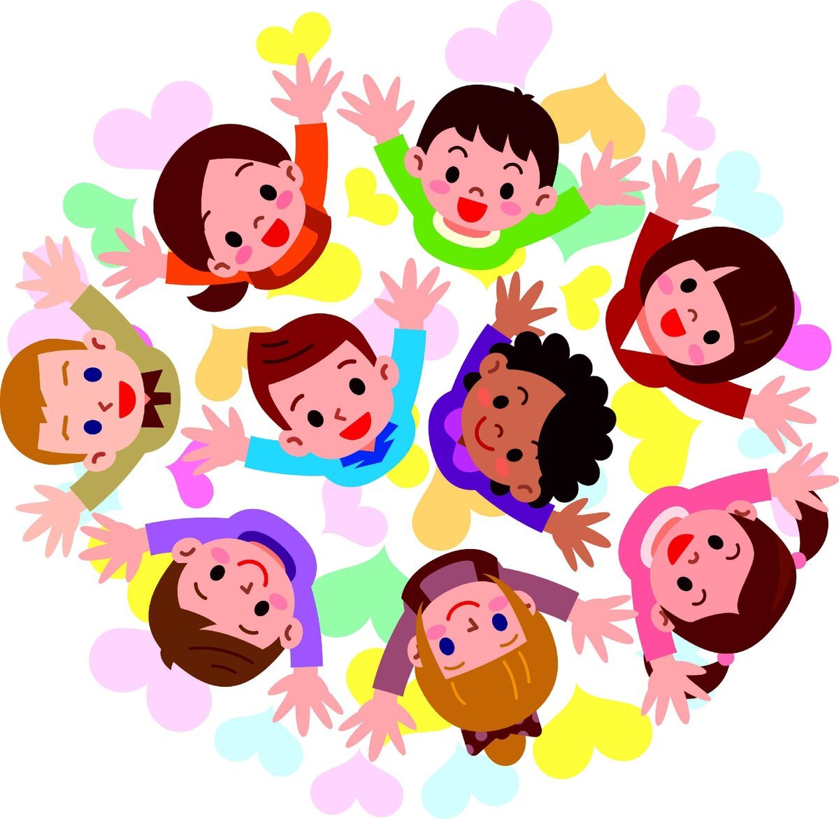 Веселые дети на прозрачном фоне